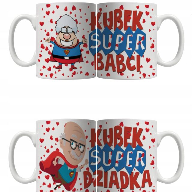 KUBKI DZIEŃ BABCI I DZIADKA ! WZORY ! 2 szt