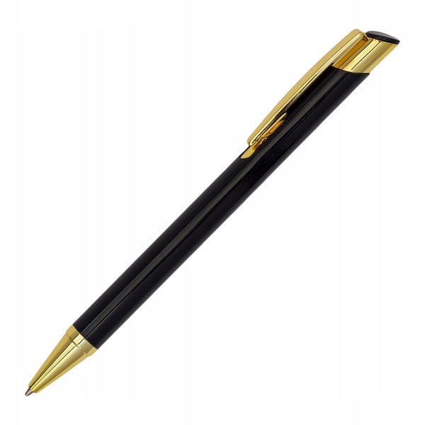 Długopis aluminiowy, elegancki - czarno-złoty