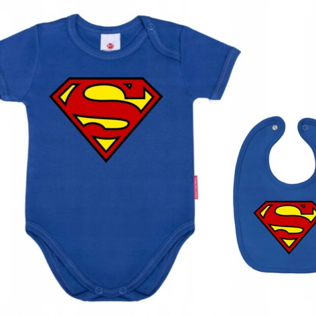 Komplet - Body i Śliniak - Superman - 80 cm