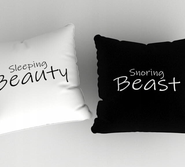 Poduszki dla Par - komplet 2 szt - Sleeping Beauty & Snoring Beast