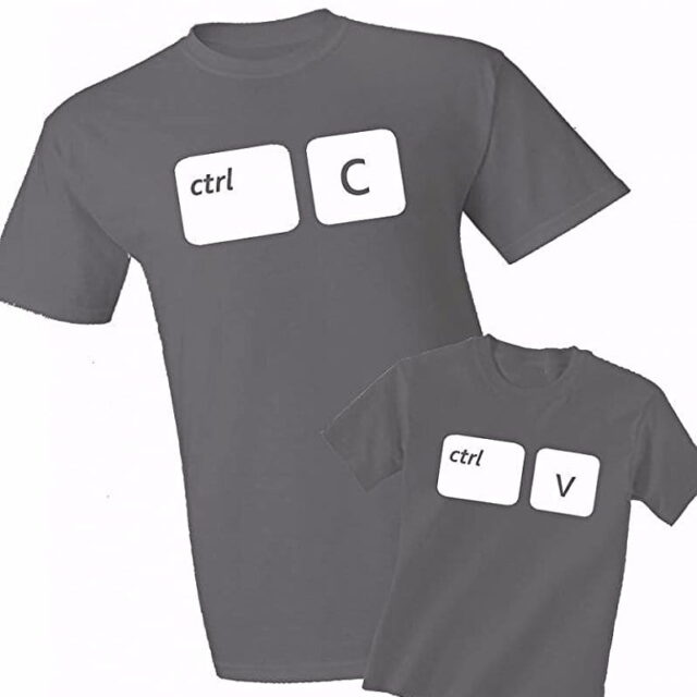Zestaw koszulek dla Taty i Dziecka - Ctrl C + Ctrl V