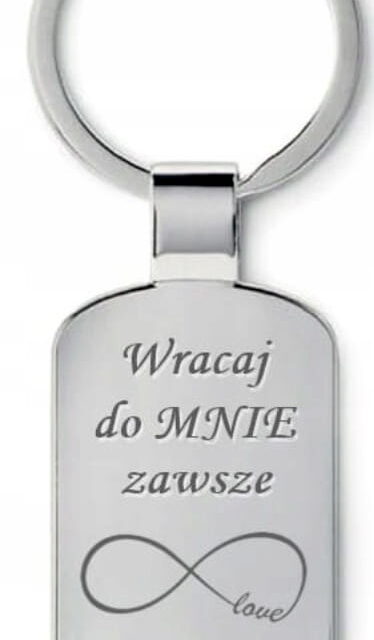 Brelok do kluczy metalowy - Serce + grawer