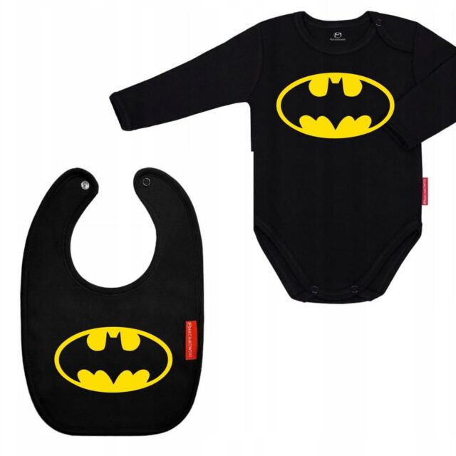 Komplet - Body i Śliniak - Batman - 74 cm - długi rękaw