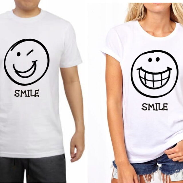 Koszulki dla Niej i dla Niego zestaw Smile