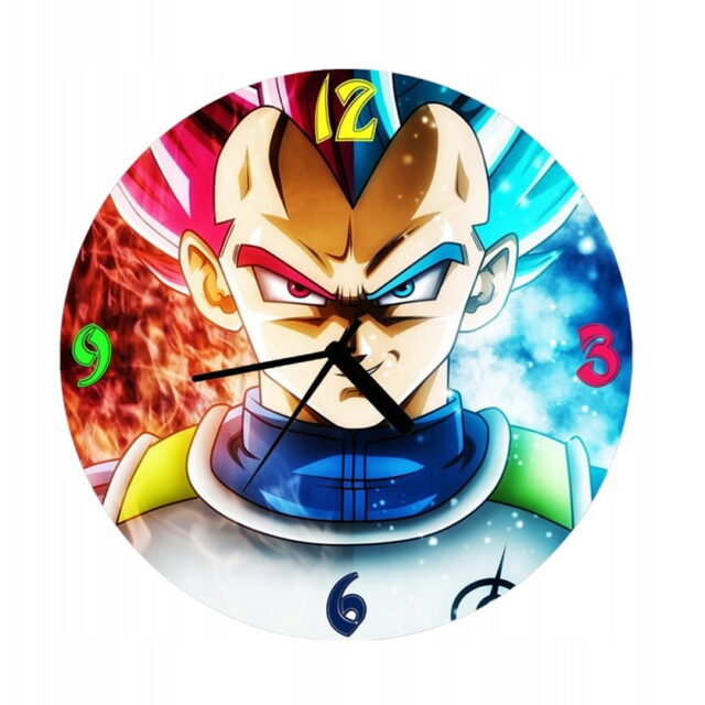 Personalizowany zegar szklany ścienny Dragon Ball Goku z imieniem 20 cm
