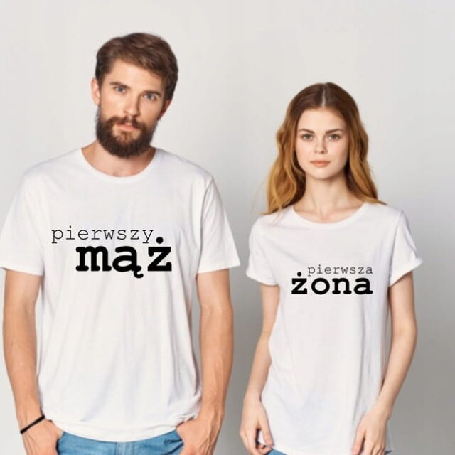 Koszulki dla Niej i Niego zestaw Pierwszy mąż żona