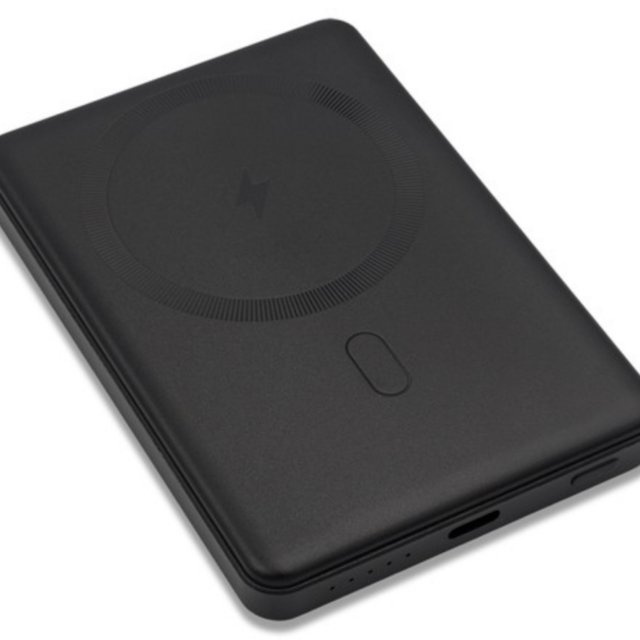 Powerbank magnetyczny bezprzewodowy - 5000 mAh - czarny