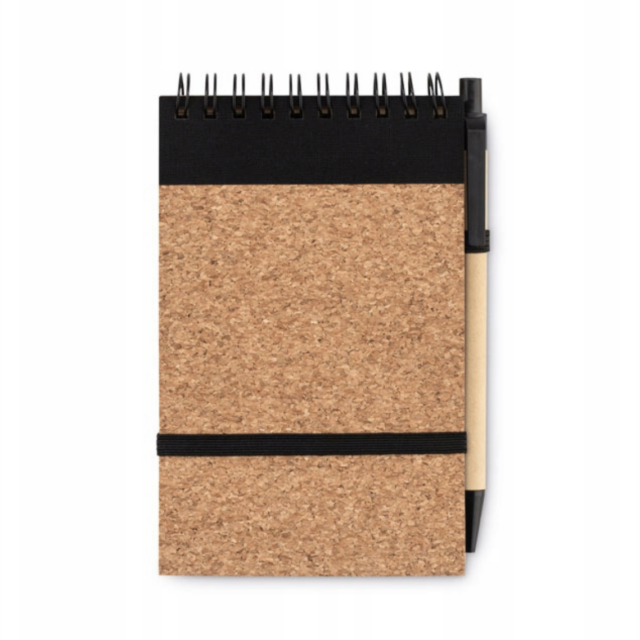 Notes A6 z papieru z recyklingu - czarny + grawer