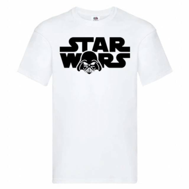 Czarna koszulka chłopięca Star Wars Gwiezdne Wojny z licencjonowanym nadrukiem