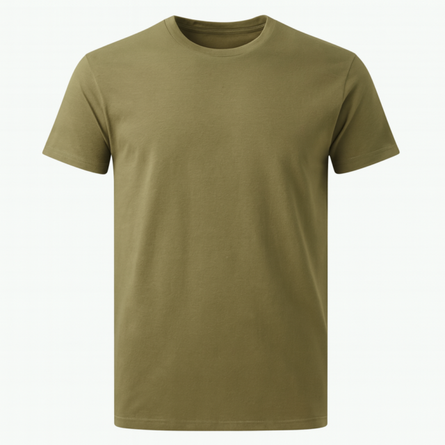 Koszulka męska - khaki, zielony - rozm. S - wyprzedaż!