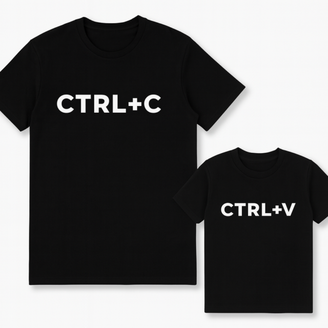 Zestaw koszulek dla Taty i Dziecka - Ctrl C + Ctrl V