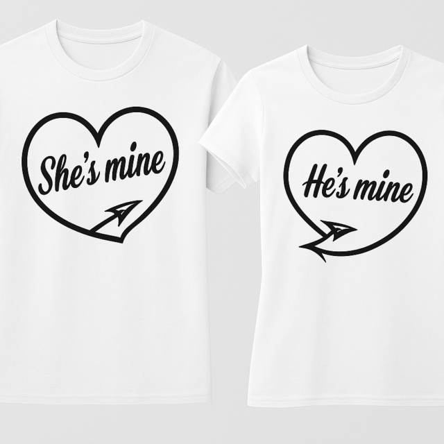 Zestaw koszulek dla Par - She's Mine & He's Mine