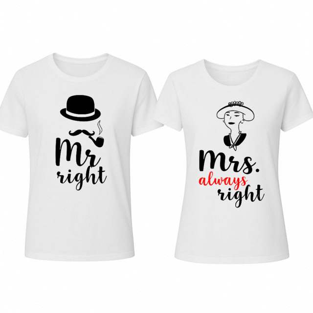 Zestaw koszulek dla Pary - Mr. Right & Mrs. Always Right