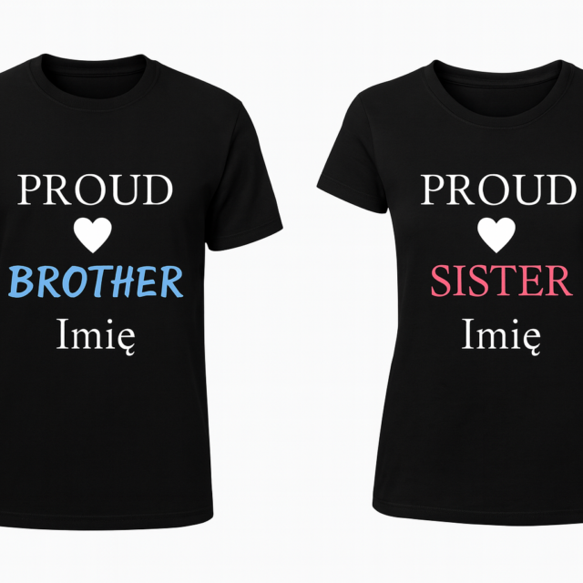 Biały zestaw koszulek dziecięcych Proud Brother & Sister dla rodzeństwa