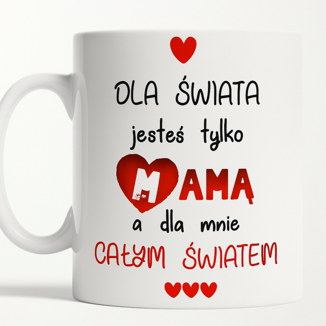 Kubek - Dla świata jesteś tylko Mamą, a dla mnie całym światem