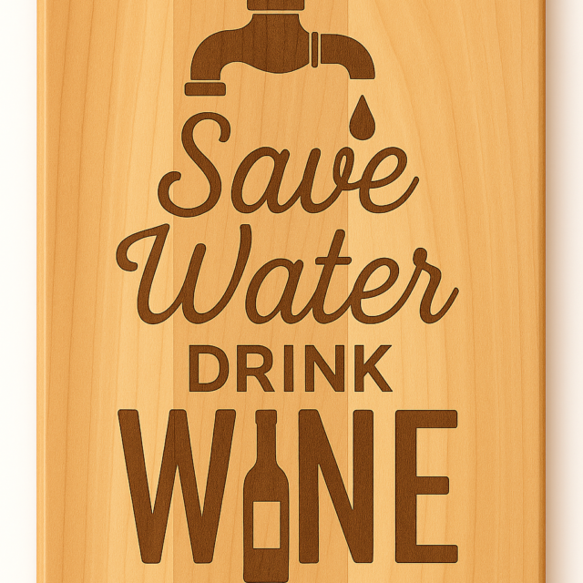 Deska - Save water, drink wine