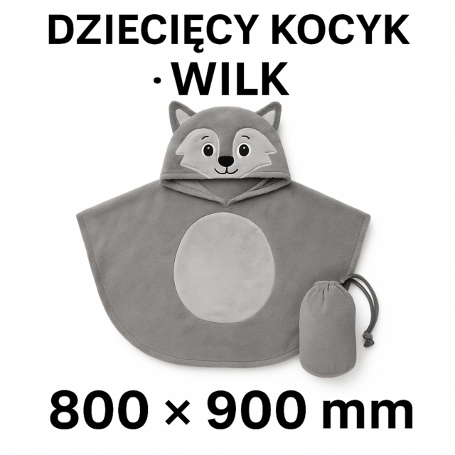 Kocyk dziecięcy, Wilk - 80×90 cm