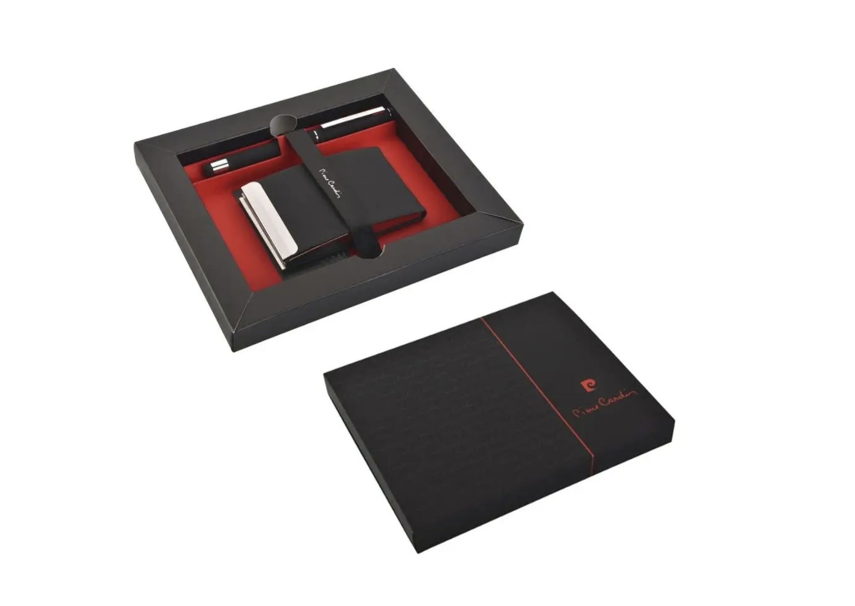 Metalowy zestaw biznesowy Pierre Cardin - wizytownik, pióro kulkowe i touchpen - obrazek 4