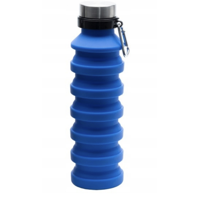 Bidon składany sportowy, 550ml - niebieski