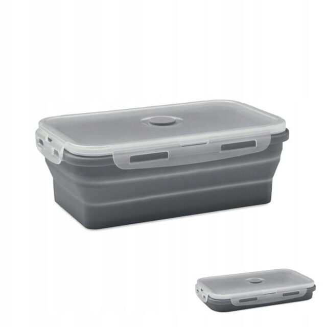 Składany silikonowy pojemnik Lunch box Solo 1000 ml czarny