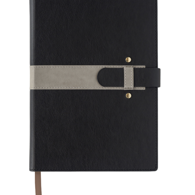 Notes w kratkę, w oprawie - szary