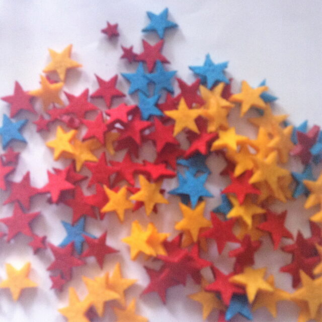 Filcowe ozdoby gwiazdki mix 100 szt 1,5 cm