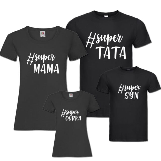 Koszulki dla Rodziny - 3szt. - Super Mama , Super Tata , Super Syn/Córka