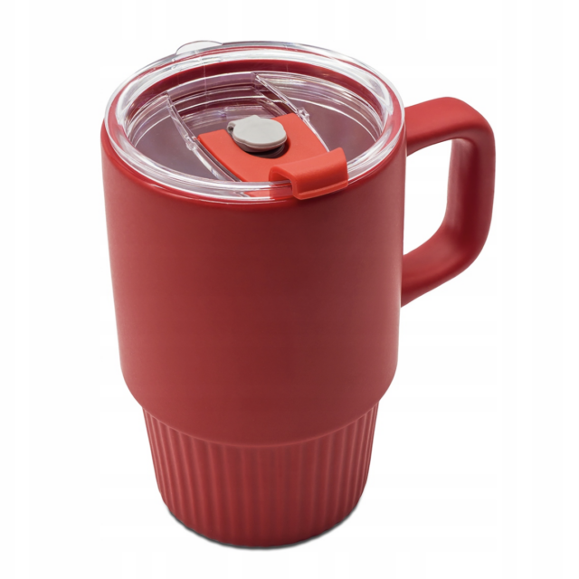 Kubek ceramiczny, czerwony - 440 ml
