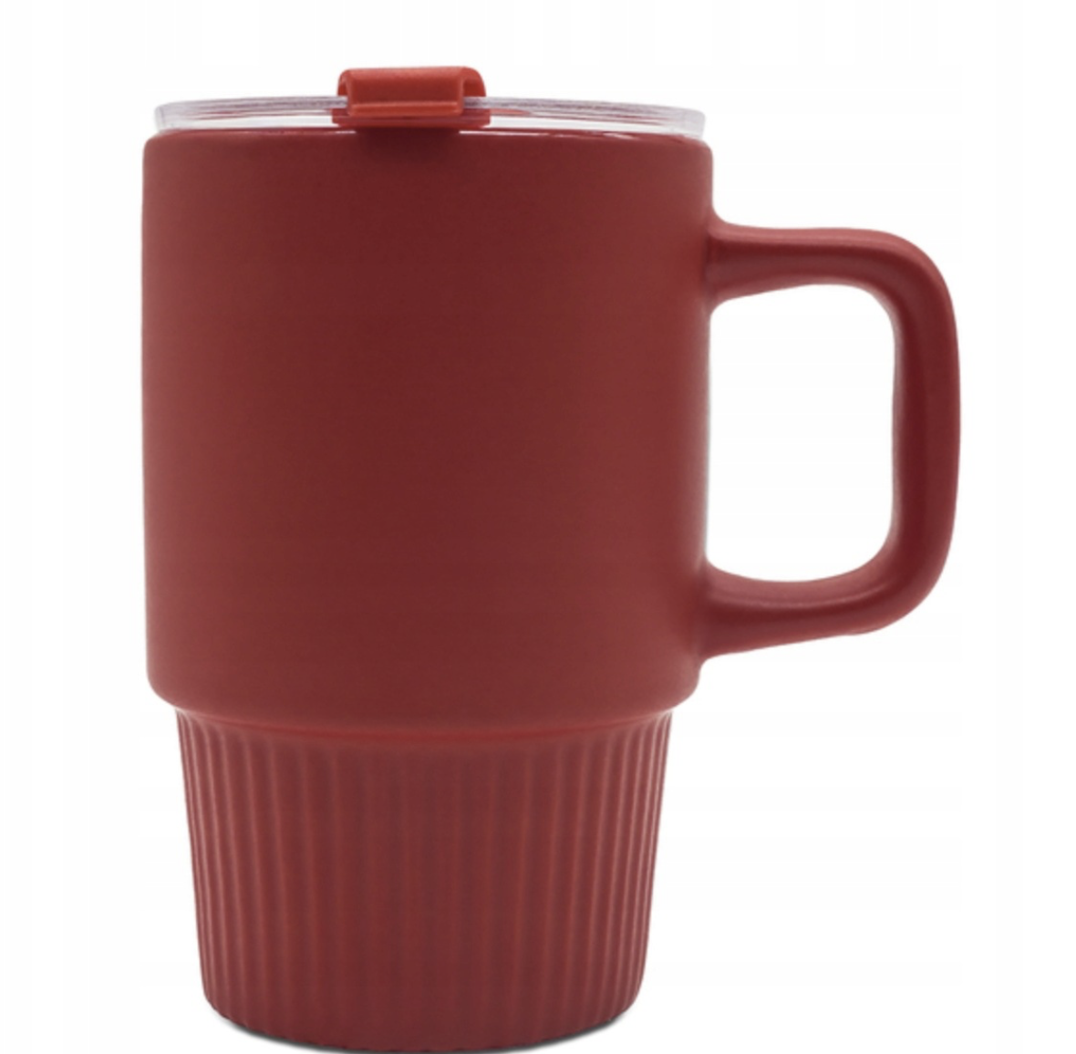Kubek ceramiczny, czerwony - 440 ml - obrazek 2