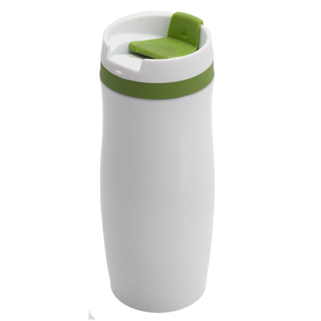 Kubek termiczny Viki 390 ml, zielony/biały
