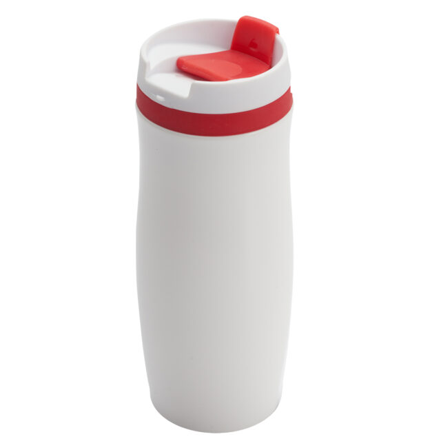 Kubek termiczny Viki 390 ml, czerwony/biały