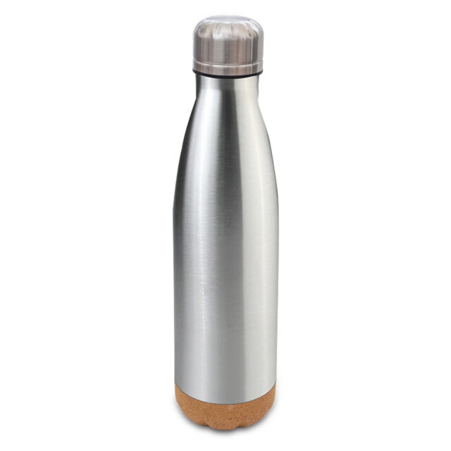 Butelka termiczna z korkowym spodem Jowi 500 ml, srebrny