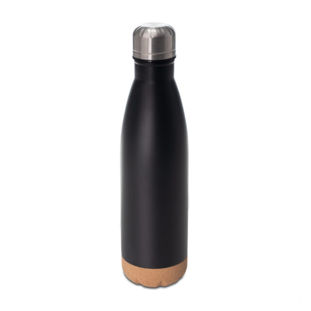 Butelka termiczna z korkowym spodem Jowi 500 ml, czarny