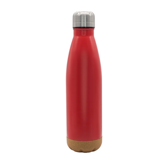 Butelka termiczna z korkowym spodem Jowi 500 ml, czerwony