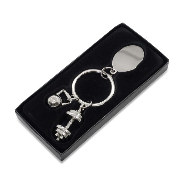 Brelok z motywem sportowym GymKey, srebrny