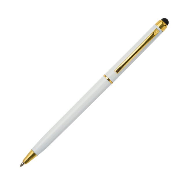Długopis plastikowy Touch Pointer, biały