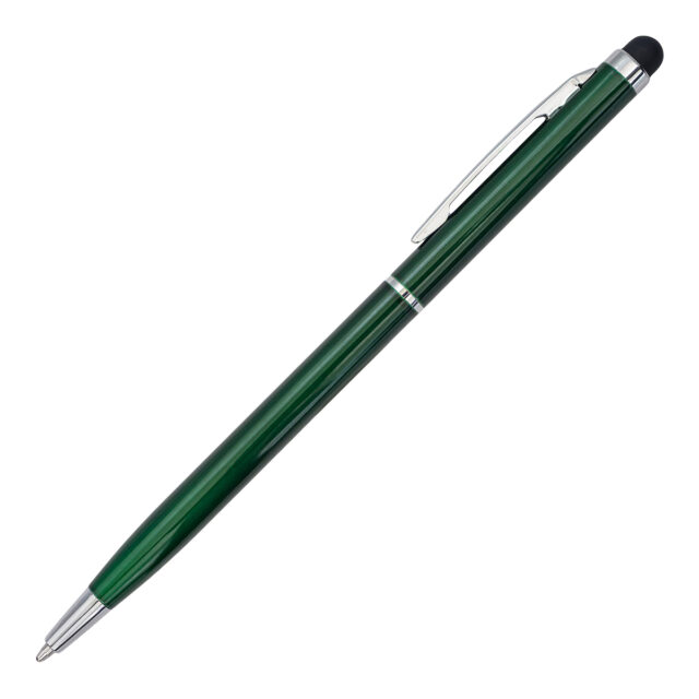 Długopis aluminiowy Touch Tip, ciemny zielony