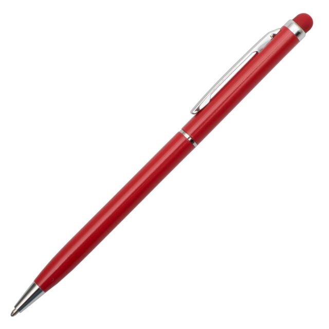 Długopis aluminiowy Touch Tip, ciemny czerwony